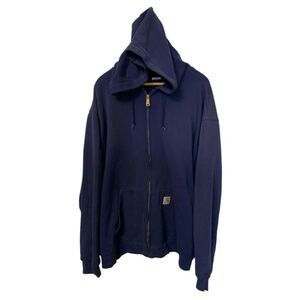 Carhartt Men's Size 2XL Full Zip Hoodie Loose Fit Jacket Blue